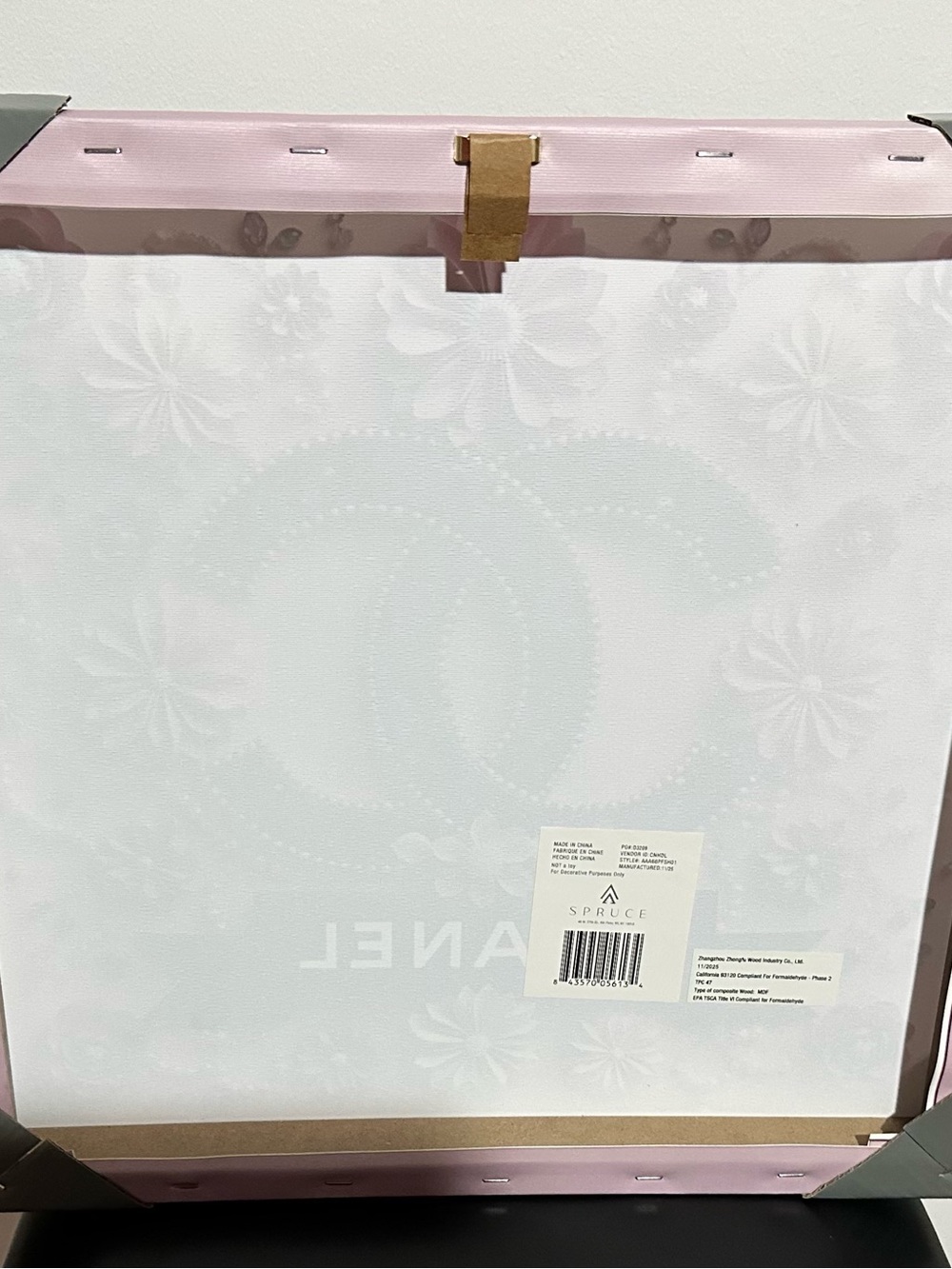 CHANEL White and Pink Floral Signature Wall Canvas - Picture 3 of 3